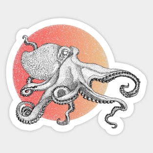 Space Octopus Pen Art Sticker